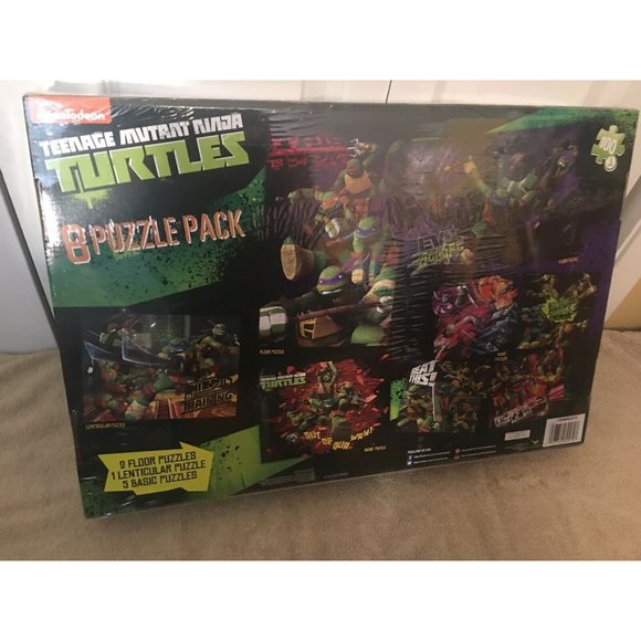 New Teenage Mutant Ninja Turtles 8 Puzzle Pack Nickelodeon Large Box Sealed - Picture 4 of 4